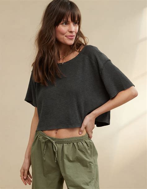 aerie cropped waffle t shirt.